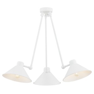 Lampa wisząca koloru białego z trzema kloszami i możliwością regulacji ALTEA 1451
