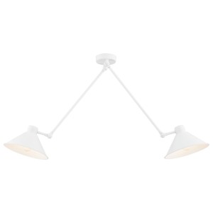 Lampa wisząca koloru białego z dwoma kloszami i możliwością regulacji ALTEA 861