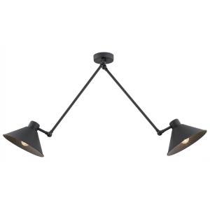Lampa wisząca koloru czarnego z dwoma kloszami i możliwością regulacji ALTEA 862