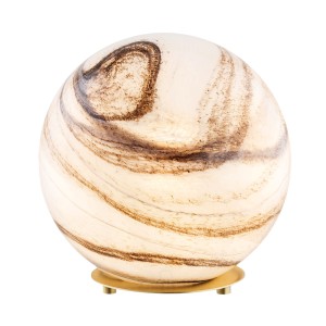 Lampa stołowa o kształcie kuli marmur wzór mosiądz podstawa ARUBA 8533