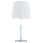 Lampa stołowa z białym tkaninowym plisowanym abażurem ASTI 3847
