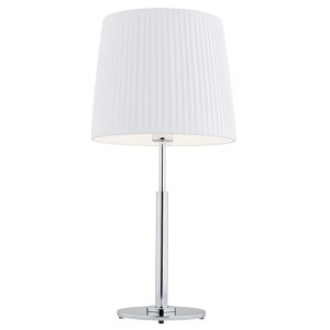 Lampa stołowa z białym tkaninowym plisowanym abażurem ASTI 3847