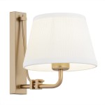 Kinkiet stare złoto  ATRANI 8353 ze śmietankowym abażurem delikatna plisa