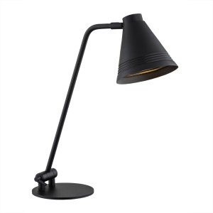 Stylowa lampa biurkowa boho modern z włącznikiem i regulacją czarna. TULUA 8002