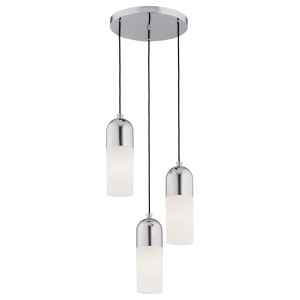 Lampa wisząca 3-płomienna ze szkła i stali BURGOS 1465