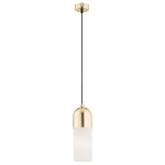 Lampa wisząca ze szkła i stali mosiądzowanej BURGOS 4212