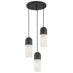 Lampa wisząca 3-płomienna ze szkła i stali BURGOS 1467