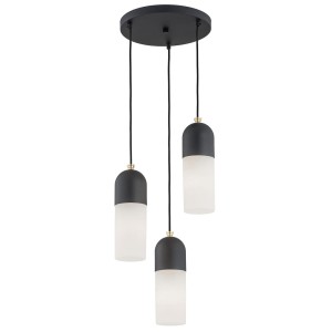 Lampa wisząca 3-płomienna ze szkła i stali BURGOS 1467
