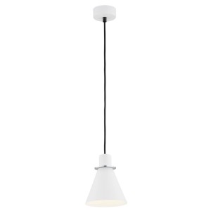 Lampa wisząca retro chromowane dodatki biały Beverly 4681
