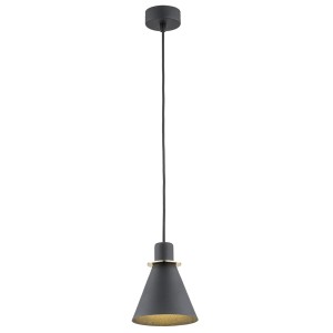 Lampa wisząca retro złote dodatki czarny Beverly 4687