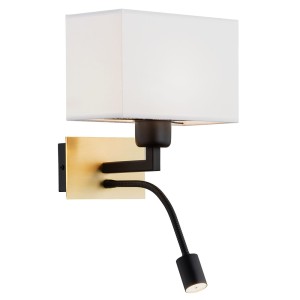 Lampa hotelowa złota kinkiet nad łóżko z lampką nocną BILL 1040
