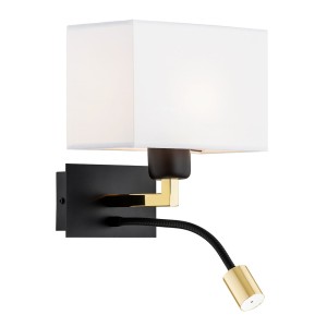 Lampa hotelowa czarny kinkiet nad łóżko z lampką nocną BILL 1051