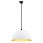Lampa wisząca kopuła ze złotym środkiem stalowa lampa biała BONITA 8241
