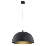 Lampa wisząca kopuła ze złotym środkiem stalowa lampa czarna BONITA 8242