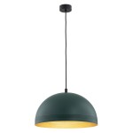 Lampa wisząca kopuła ze złotym środkiem stalowa lampa zielona BONITA 8243