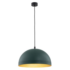 Lampa wisząca kopuła ze złotym środkiem stalowa lampa zielona BONITA 8243