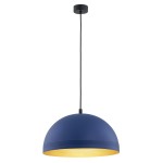 Lampa wisząca kopuła ze złotym środkiem stalowa lampa granatowa BONITA 8244