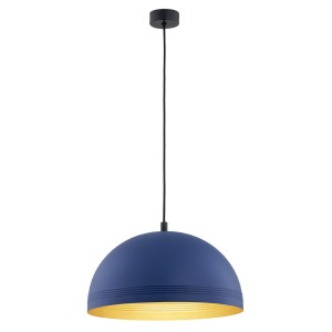 Lampa wisząca kopuła ze złotym środkiem stalowa lampa granatowa BONITA 8244