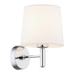 Lampa ścienna glamour kinkiet chrom biały abażur BOLZANO PLUS 4760