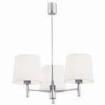 Żyrandol chrom lampa wisząca glamour biały abażur BOLZANO 6114