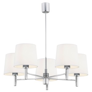 Żyrandol w stylu glamour lampa wisząca elegancka biały abażur chrom BOLZANO 2110