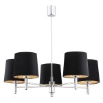 Żyrandol w stylu glamour lampa wisząca elegancka czarny abażur chrom BOLZANO 2104