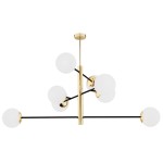 Lampa wisząca, designerski złoty żyrandol białe kule CAMERON 5041