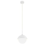 Lampa ze szklaną kulką mlecznym kloszem i metalową kopułką kapelusikiem nowoczesny industrialny design CAPPELLO 8294 kremowy biały