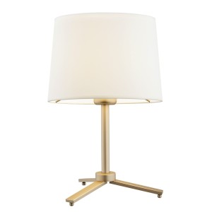 Lampa stołowa na trójnogu mała lampka do salonu lub sypialni o nowoczesnym kształcie z pięknym śmietankowym abażurem CAVALINO 8318