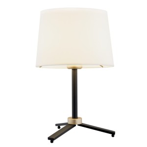 Lampa stołowa na trójnogu mała lampka do salonu lub sypialni o nowoczesnym kształcie z pięknym śmietankowym abażurem CAVALINO 8319