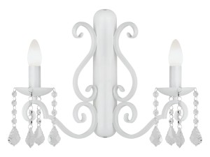 Kinkiet biały z kryształkami w stylu glamour, modern chic Diadema 7183