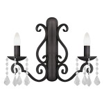 Kinkiet czarny z kryształkami w stylu glamour, modern chic Diadema 7184