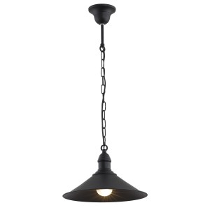 Industrialna metalowa lampa wisząca czarna na łańcuchu ERBA 631