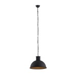 Industrialna metalowa lampa wisząca czarna stal lakierowana EUFRAT 3191
