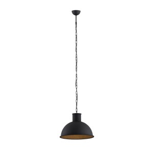 Industrialna metalowa lampa wisząca czarna stal lakierowana EUFRAT 3191