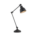 Industrialna metalowa lampa biurkowa czarna stal lakierowana klasyczna regulowana EUFRAT 3197