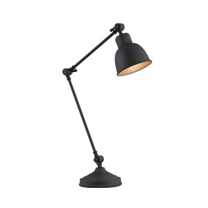 Industrialna metalowa lampa biurkowa czarna stal lakierowana klasyczna regulowana EUFRAT 3197