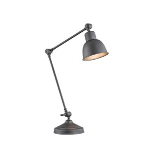 Industrialna metalowa lampa biurkowa antracyt stal lakierowana klasyczna regulowana EUFRAT 3195