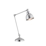 Industrialna metalowa lampa biurkowa chrom stal klasyczna regulowana EUFRAT 3196