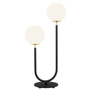 Lampa stołowa czarna białe kulki lampa biurkowa do salonu FERRONE 7072