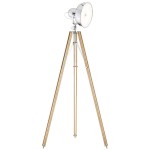 Lampa stojąca drewno jak lampa fotograficzna statyw wbudowany moduł LED FOTO NEW 3354
