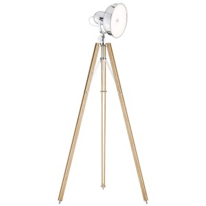 Lampa stojąca drewno jak lampa fotograficzna statyw wbudowany moduł LED FOTO NEW 3354