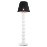 FUDŻI 3659 kule lampa stojąca czarna tkaninowy abażur ekskluzywna