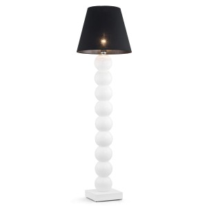 FUDŻI 3659 kule lampa stojąca czarna tkaninowy abażur ekskluzywna