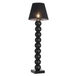 Fudżi 3658 kule lampa stojąca czarna tkaninowy abażur ekskluzywna