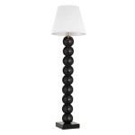 Fudżi 4059 kule lampa stojąca czarna tkaninowy biały abażur