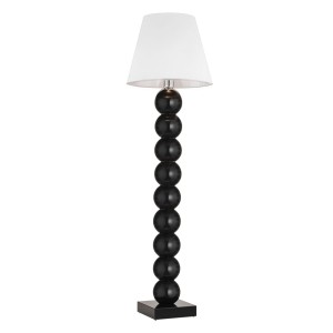 Fudżi 4059 kule lampa stojąca czarna tkaninowy biały abażur