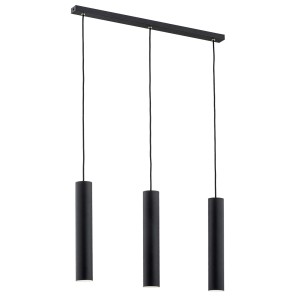 Czarna tuba lampa wisząca listwa potrójna GOMERA PLUS 6112