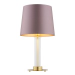 Duża lampa stołowa szklana różowy abażur HAMPTON 8542