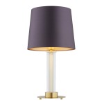 Duża lampa stołowa szklana śliwkowy abażur HAMPTON 8543
